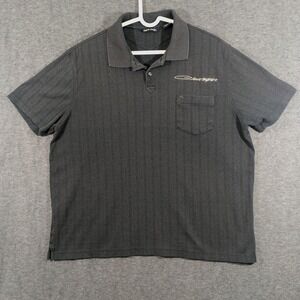 Pierre Cardin Dark Gray Striped Polo Dodge Charger Embroidery Size XL